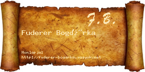 Fuderer Bogárka névjegykártya